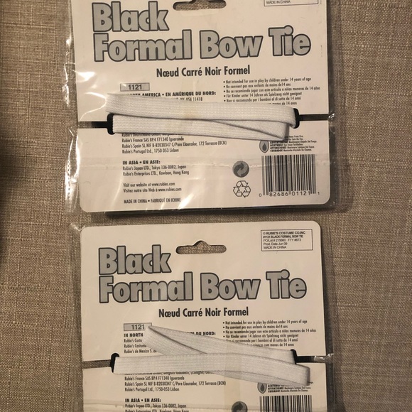 Set of 2 Black Formal Bow Ties - Picture 2 of 2